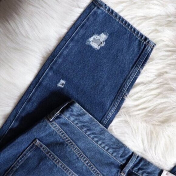 NEW Anthropologie M.i.H Blue High Rise Cropped Jeans Size 29 - Picture 7 of 10